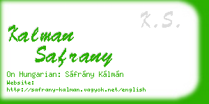 kalman safrany business card