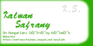 kalman safrany business card
